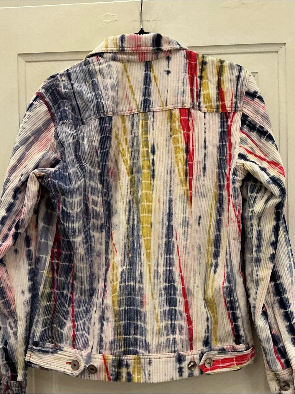 Perte D'ego Multicolor Shibori Corduroy Trucker Jacket XS
